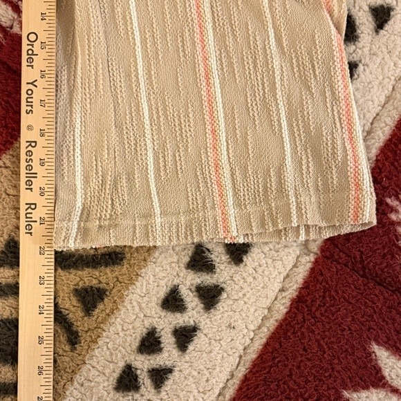 Vintage Havana Tan Stripe Smocked Waist Strapless Jumpsuit Soft Beach Vacation S - Picture 7 of 7